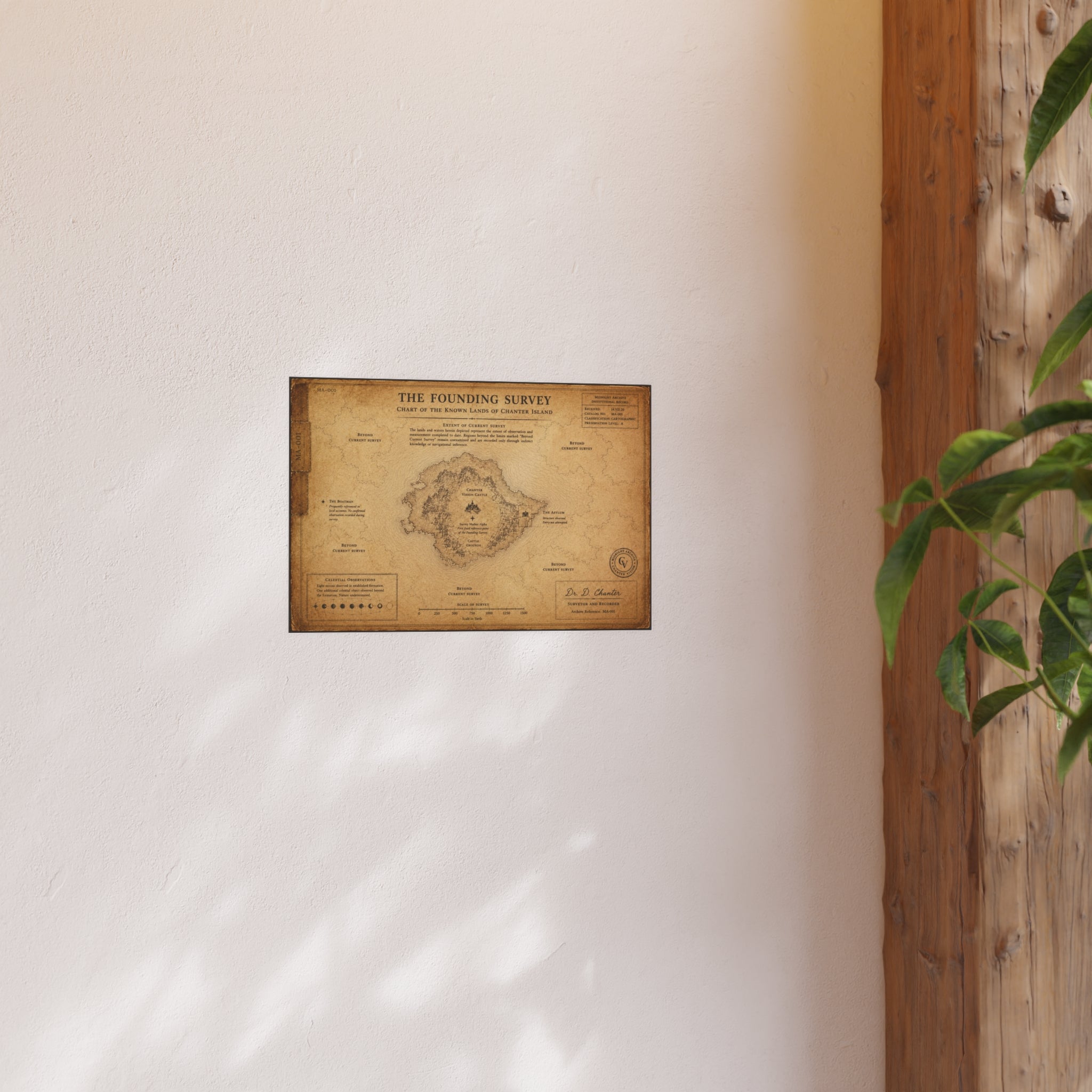 MA-001 — The Founding Survey: Chart of the Known Lands of Chanter Island | Archival Matte Poster