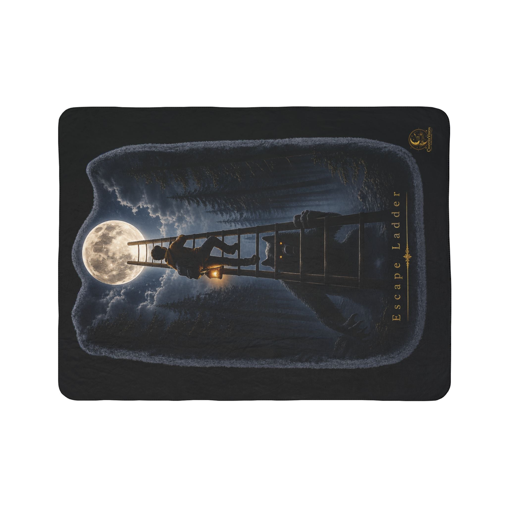Escape Ladder Sherpa Throw Blanket | Moonlit Forest Art