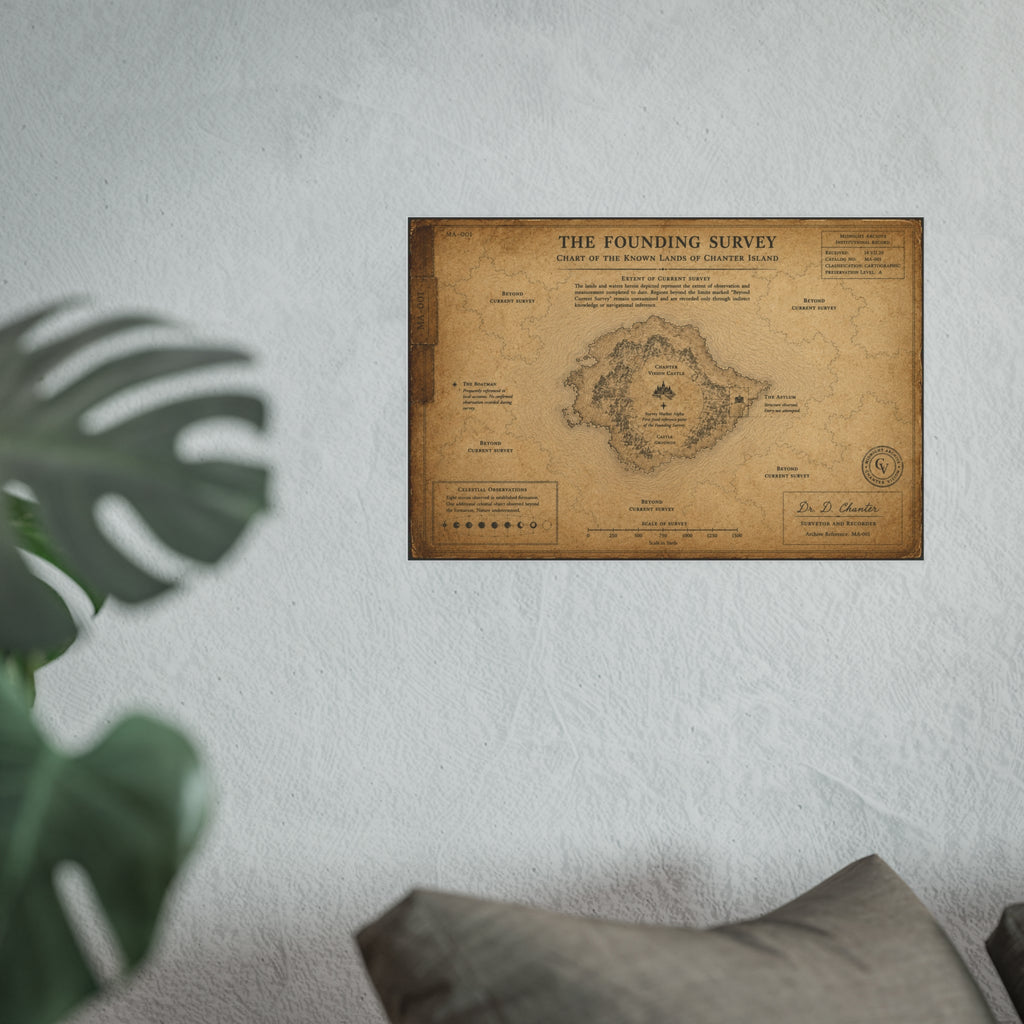 MA-001 — The Founding Survey: Chart of the Known Lands of Chanter Island | Archival Matte Poster