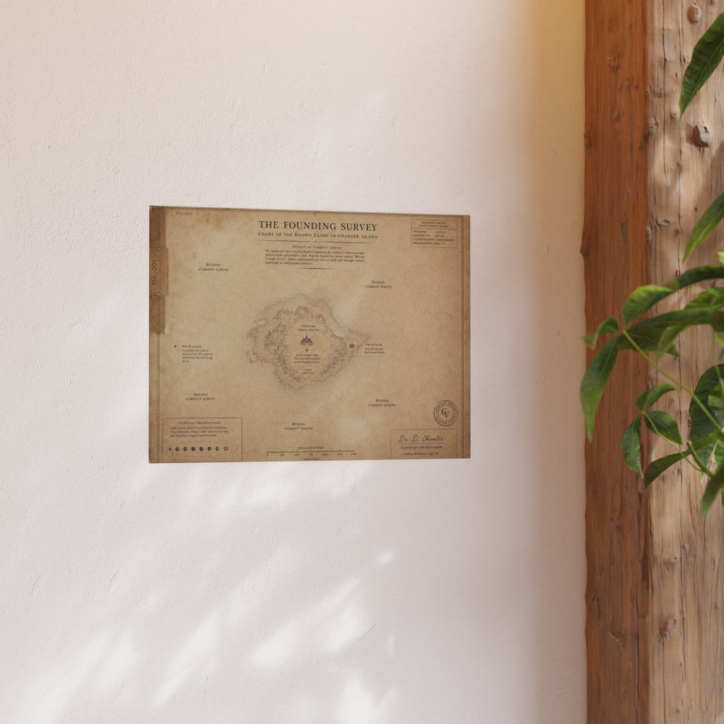 MA-001 — The Founding Survey: Chart of the Known Lands of Chanter Island | Archival Matte Poster