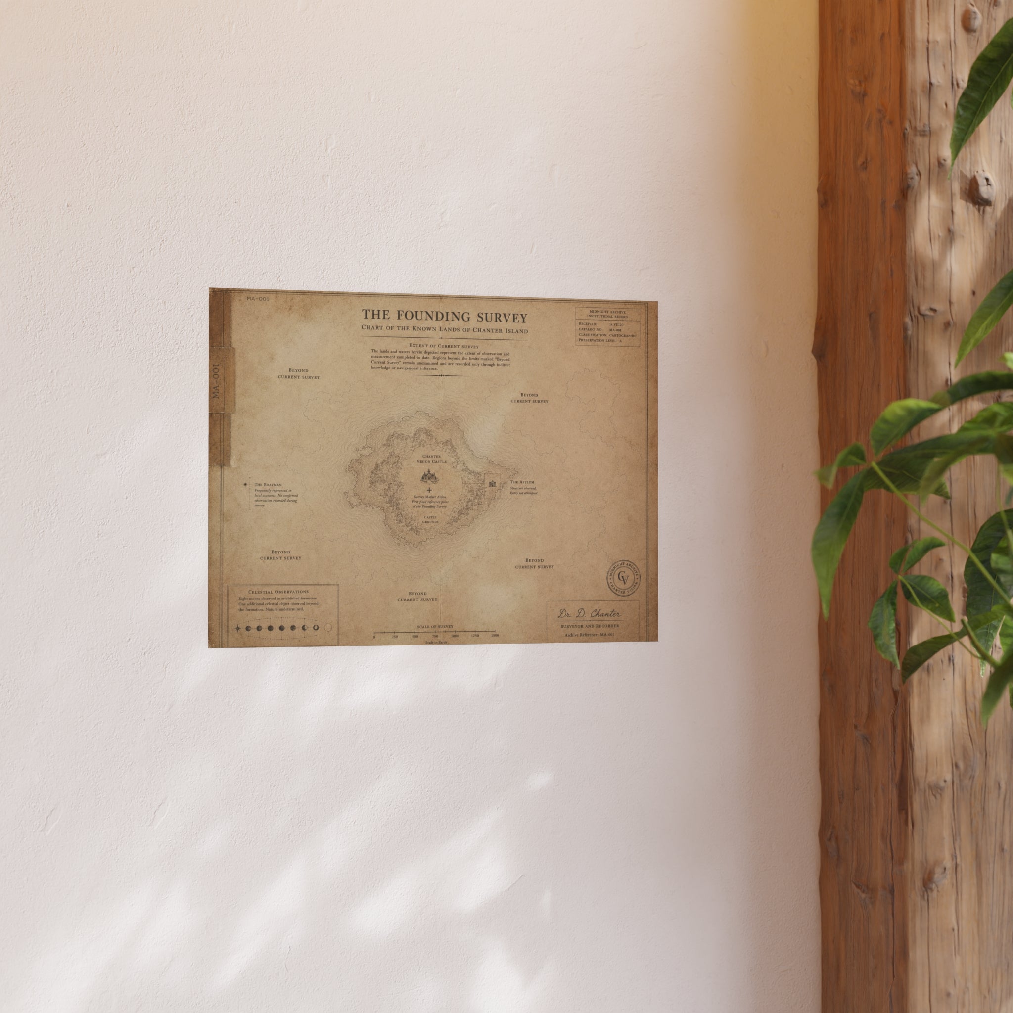 MA-001 — The Founding Survey: Chart of the Known Lands of Chanter Island | Archival Matte Poster