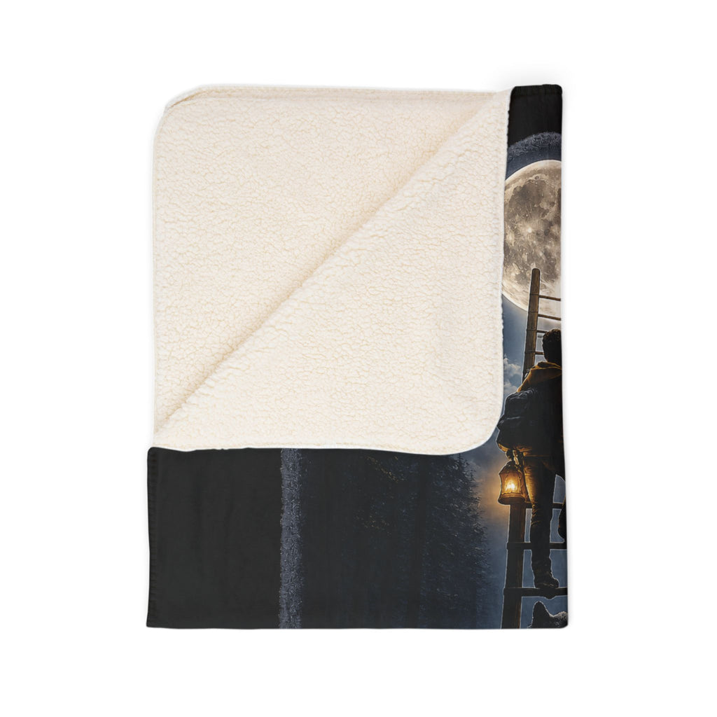 Escape Ladder Sherpa Throw Blanket | Moonlit Forest Art