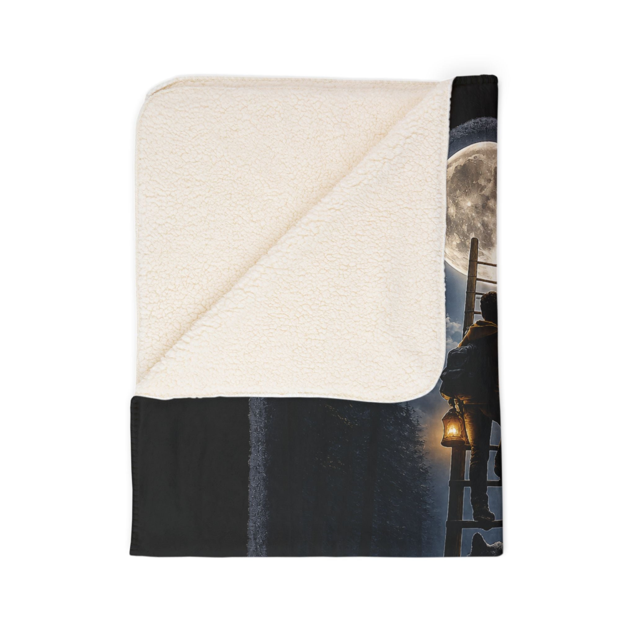 Escape Ladder Sherpa Throw Blanket | Moonlit Forest Art