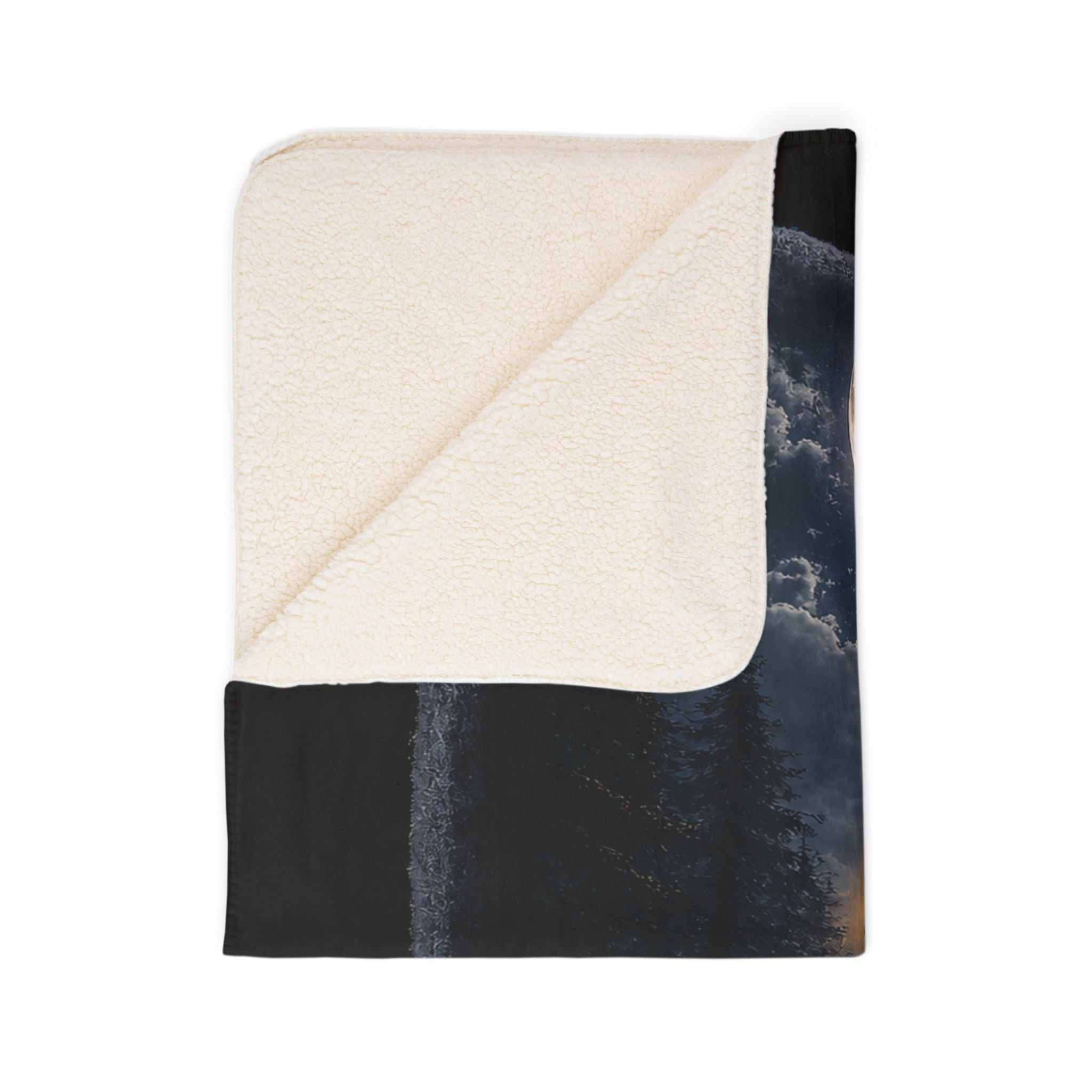 Escape Ladder Sherpa Throw Blanket | Moonlit Forest Art