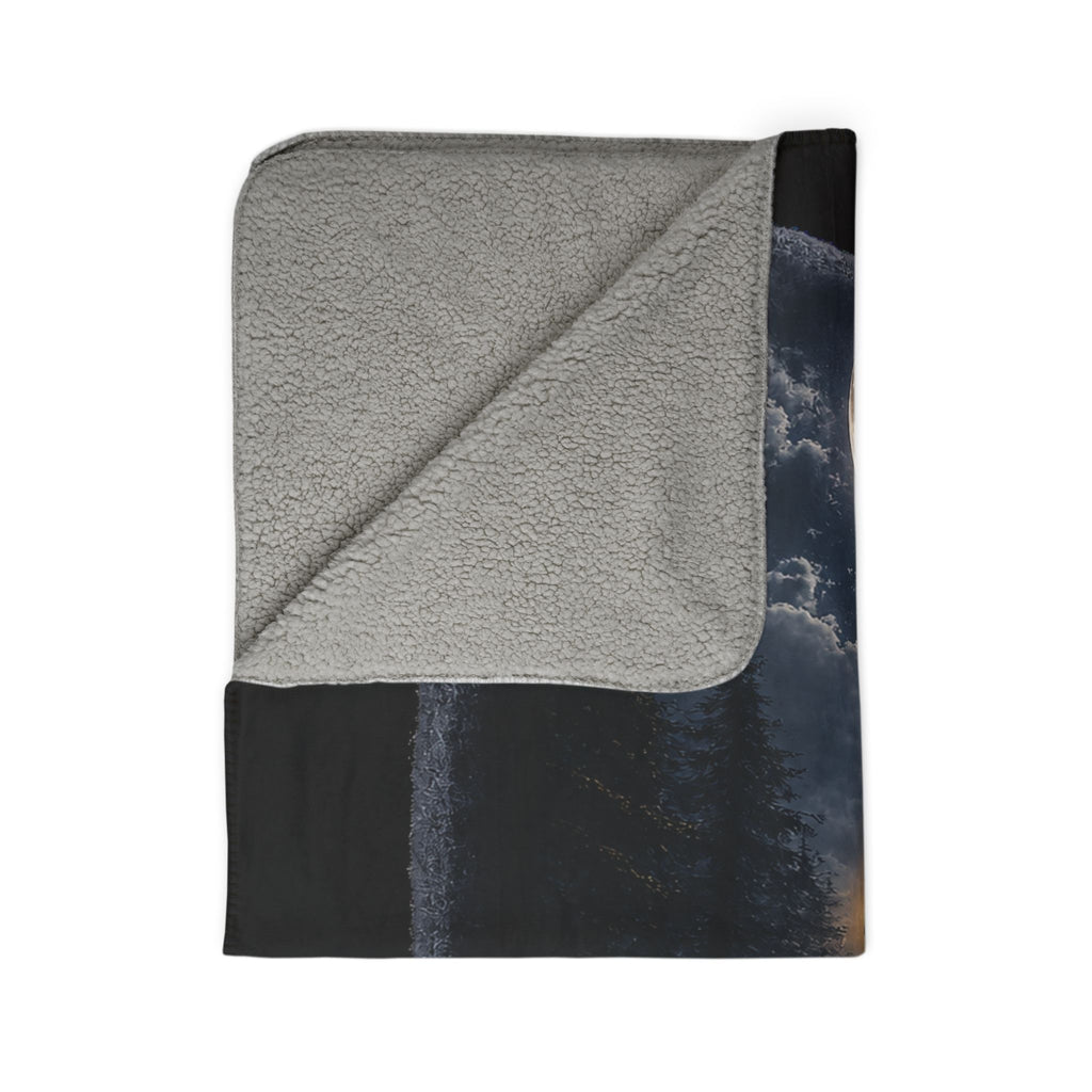 Escape Ladder Sherpa Throw Blanket | Moonlit Forest Art