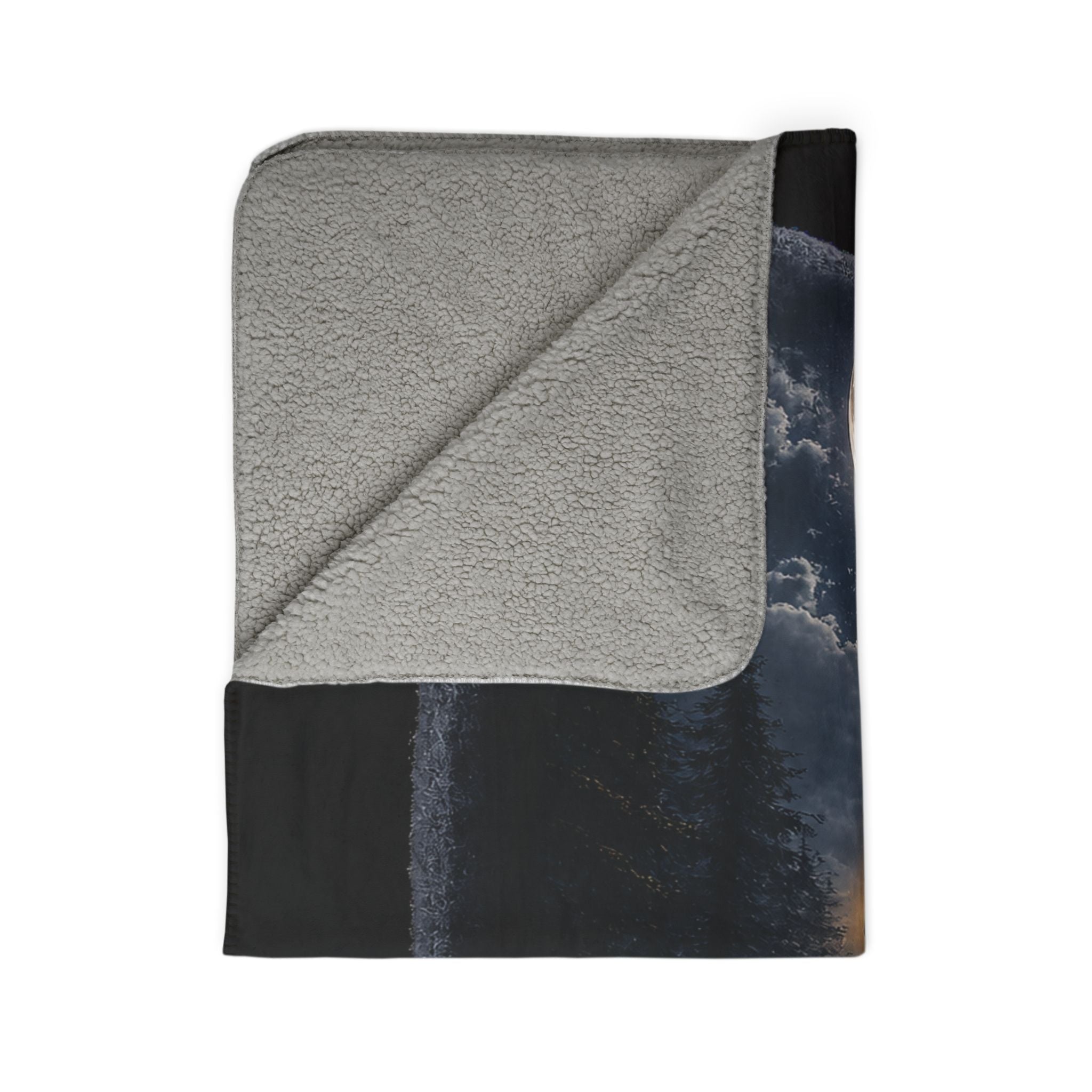 Escape Ladder Sherpa Throw Blanket | Moonlit Forest Art