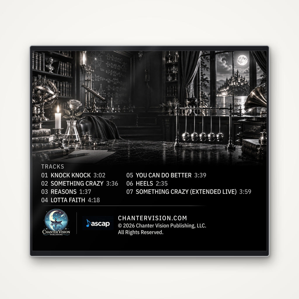 Back of the Theory Night CD case with the track list