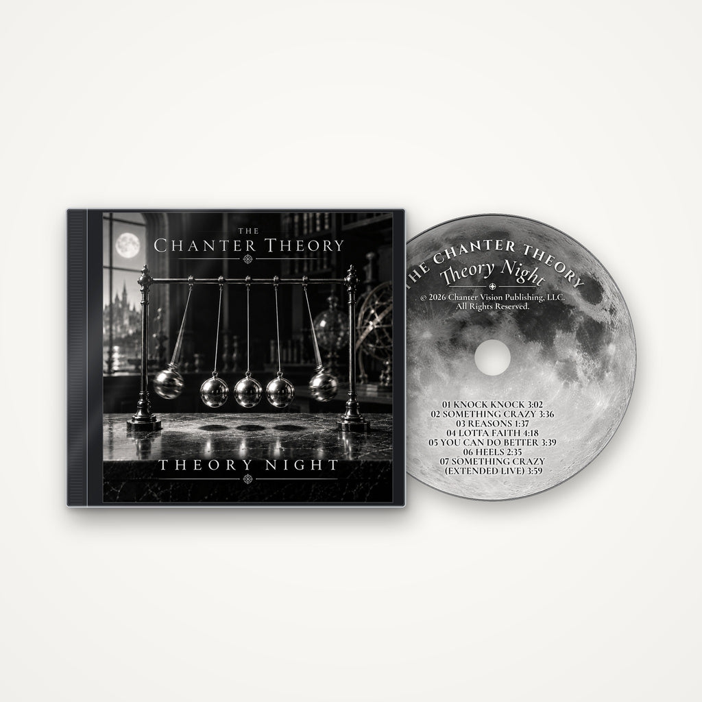 The Chanter Theory – Theory Night CD album in its jewel case, with the full-moon disc