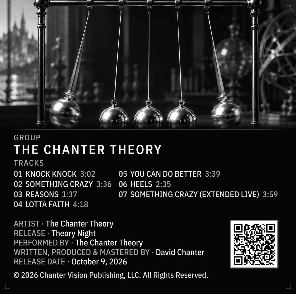 Theory Night inside insert with the track list and credits